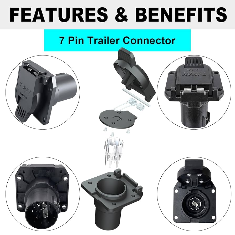 Amazon.com: CXTM 7 Pin Trailer Connector Socket Vehicle-Side